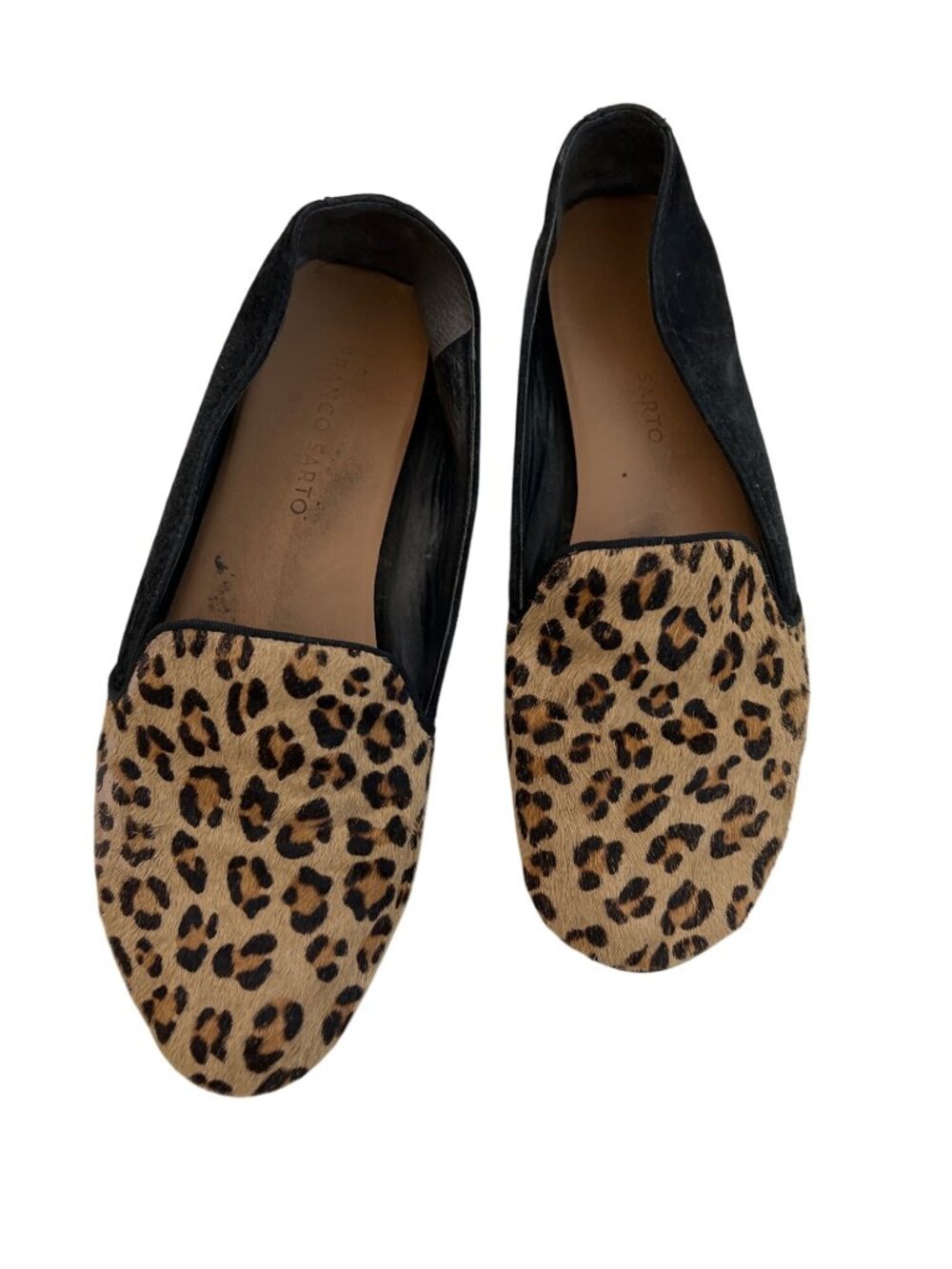 Franco Sarto Cheetah Print & Black Suede Moccasin Flats